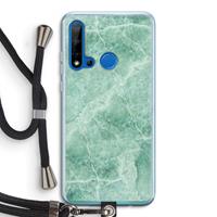 CaseCompany Groen marmer: Huawei P20 Lite (2019) Transparant Hoesje met koord