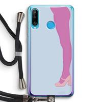 CaseCompany Pink panty: Huawei P30 Lite Transparant Hoesje met koord
