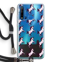 CaseCompany Musketon Unicorn: Huawei P20 Lite (2019) Transparant Hoesje met koord