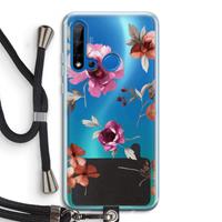 CaseCompany Geschilderde bloemen: Huawei P20 Lite (2019) Transparant Hoesje met koord