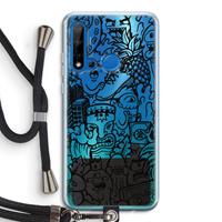 CaseCompany Vexx Black Mixtape: Huawei P20 Lite (2019) Transparant Hoesje met koord