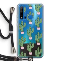 CaseCompany Cactus Lover: Huawei P20 Lite (2019) Transparant Hoesje met koord