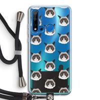 CaseCompany It's a Purrr Case: Huawei P20 Lite (2019) Transparant Hoesje met koord