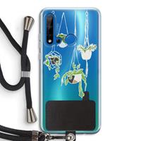 CaseCompany Hang In There: Huawei P20 Lite (2019) Transparant Hoesje met koord