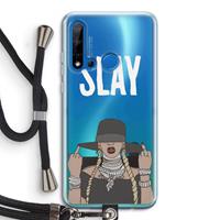 CaseCompany Slay All Day: Huawei P20 Lite (2019) Transparant Hoesje met koord