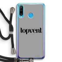 CaseCompany Topvent Grijs Zwart: Huawei P30 Lite Transparant Hoesje met koord