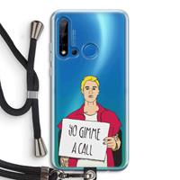 CaseCompany Gimme a call: Huawei P20 Lite (2019) Transparant Hoesje met koord