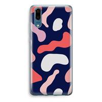 CaseCompany Memphis Shapes Pink: Huawei P20 Transparant Hoesje
