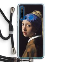 CaseCompany The Pearl Earring: Huawei P20 Lite (2019) Transparant Hoesje met koord