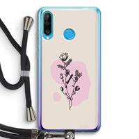 CaseCompany Roses are red: Huawei P30 Lite Transparant Hoesje met koord