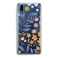 CaseCompany Flowers with blue leaves: Huawei P20 Transparant Hoesje