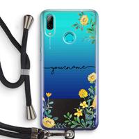 CaseCompany Gele bloemen: Huawei P Smart (2019) Transparant Hoesje met koord