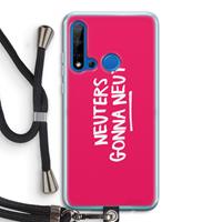 CaseCompany Neuters (roze): Huawei P20 Lite (2019) Transparant Hoesje met koord