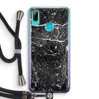 CaseCompany Zwart marmer: Huawei P Smart (2019) Transparant Hoesje met koord