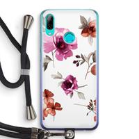 CaseCompany Geschilderde bloemen: Huawei P Smart (2019) Transparant Hoesje met koord
