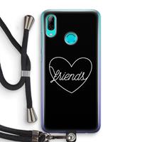 CaseCompany Friends heart black: Huawei P Smart (2019) Transparant Hoesje met koord