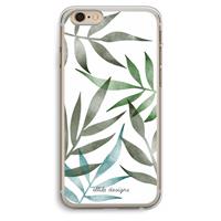 CaseCompany Tropical watercolor leaves: iPhone 6 Plus / 6S Plus Transparant Hoesje