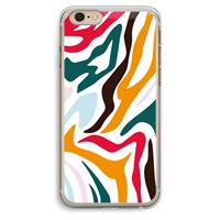 CaseCompany Colored Zebra: iPhone 6 Plus / 6S Plus Transparant Hoesje