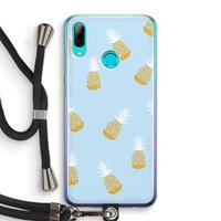 CaseCompany Ananasjes: Huawei P Smart (2019) Transparant Hoesje met koord