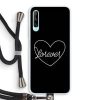 CaseCompany Forever heart black: Huawei P Smart Pro Transparant Hoesje met koord