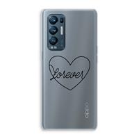CaseCompany Forever heart black: Oppo Find X3 Neo Transparant Hoesje
