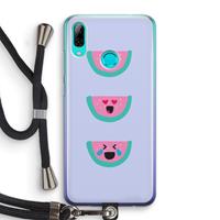 CaseCompany Smiley watermeloen: Huawei P Smart (2019) Transparant Hoesje met koord