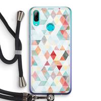 CaseCompany Gekleurde driehoekjes pastel: Huawei P Smart (2019) Transparant Hoesje met koord