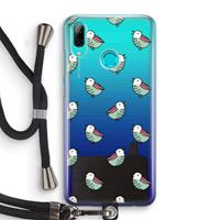 CaseCompany Vogeltjes: Huawei P Smart (2019) Transparant Hoesje met koord
