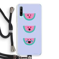 CaseCompany Smiley watermeloen: Huawei P Smart Pro Transparant Hoesje met koord