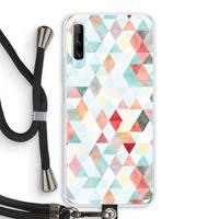 CaseCompany Gekleurde driehoekjes pastel: Huawei P Smart Pro Transparant Hoesje met koord