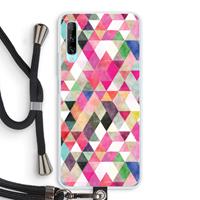 CaseCompany Gekleurde driehoekjes: Huawei P Smart Pro Transparant Hoesje met koord