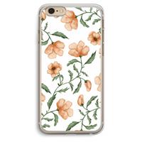 CaseCompany Peachy flowers: iPhone 6 Plus / 6S Plus Transparant Hoesje