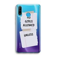CaseCompany No Girls Allowed Unless: Huawei P30 Lite Transparant Hoesje