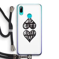 CaseCompany Big butt bigger heart: Huawei P Smart (2019) Transparant Hoesje met koord