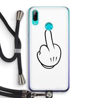 CaseCompany Middle finger white: Huawei P Smart (2019) Transparant Hoesje met koord