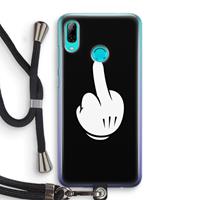 CaseCompany Middle finger black: Huawei P Smart (2019) Transparant Hoesje met koord