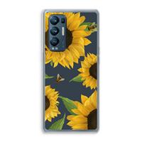CaseCompany Sunflower and bees: Oppo Find X3 Neo Transparant Hoesje