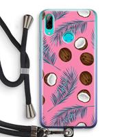 CaseCompany Kokosnoot roze: Huawei P Smart (2019) Transparant Hoesje met koord