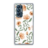 CaseCompany Peachy flowers: Oppo Find X3 Neo Transparant Hoesje