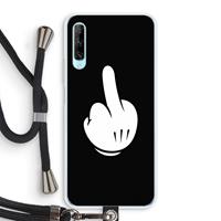 CaseCompany Middle finger black: Huawei P Smart Pro Transparant Hoesje met koord
