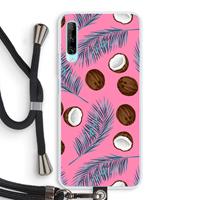 CaseCompany Kokosnoot roze: Huawei P Smart Pro Transparant Hoesje met koord