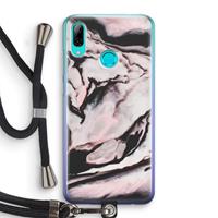 CaseCompany Roze stroom: Huawei P Smart (2019) Transparant Hoesje met koord