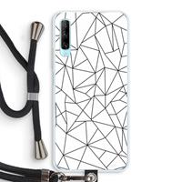 CaseCompany Geometrische lijnen zwart: Huawei P Smart Pro Transparant Hoesje met koord