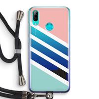 CaseCompany Strepen pastel: Huawei P Smart (2019) Transparant Hoesje met koord