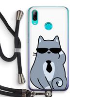 CaseCompany Cool cat: Huawei P Smart (2019) Transparant Hoesje met koord