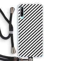 CaseCompany Strepen zwart-wit: Huawei P Smart Pro Transparant Hoesje met koord
