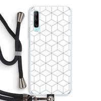 CaseCompany Zwart-witte kubussen: Huawei P Smart Pro Transparant Hoesje met koord