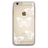 CaseCompany White butterfly: iPhone 6 Plus / 6S Plus Transparant Hoesje