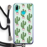 CaseCompany Cactus Lover: Huawei P Smart (2019) Transparant Hoesje met koord