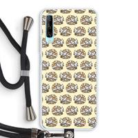 CaseCompany Slapende poes: Huawei P Smart Pro Transparant Hoesje met koord